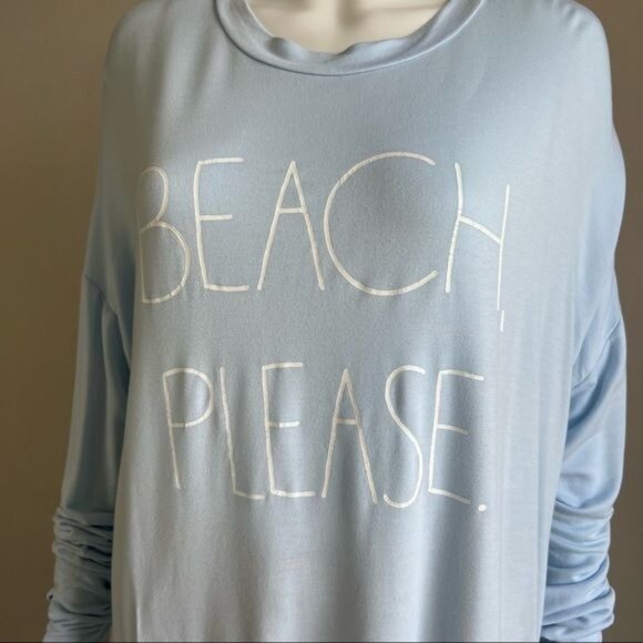 The Laundry Room Long Sleeve Beach Please Oversized Top - M - Picture 4 of 8